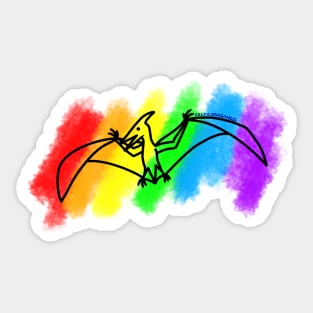 Rainbow Pterosaur Sticker